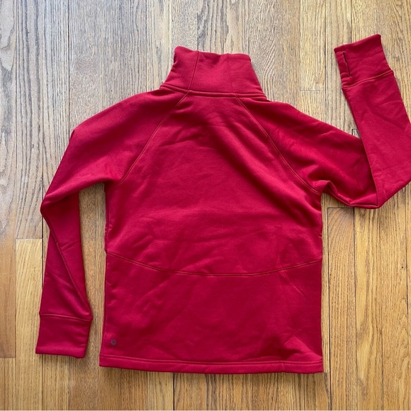 Athleta Altitude Polartec Sweatshirt Merry Red 4279878 Size Small - Picture 7 of 8
